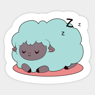 cute green pacefully sleeping sheep Sticker